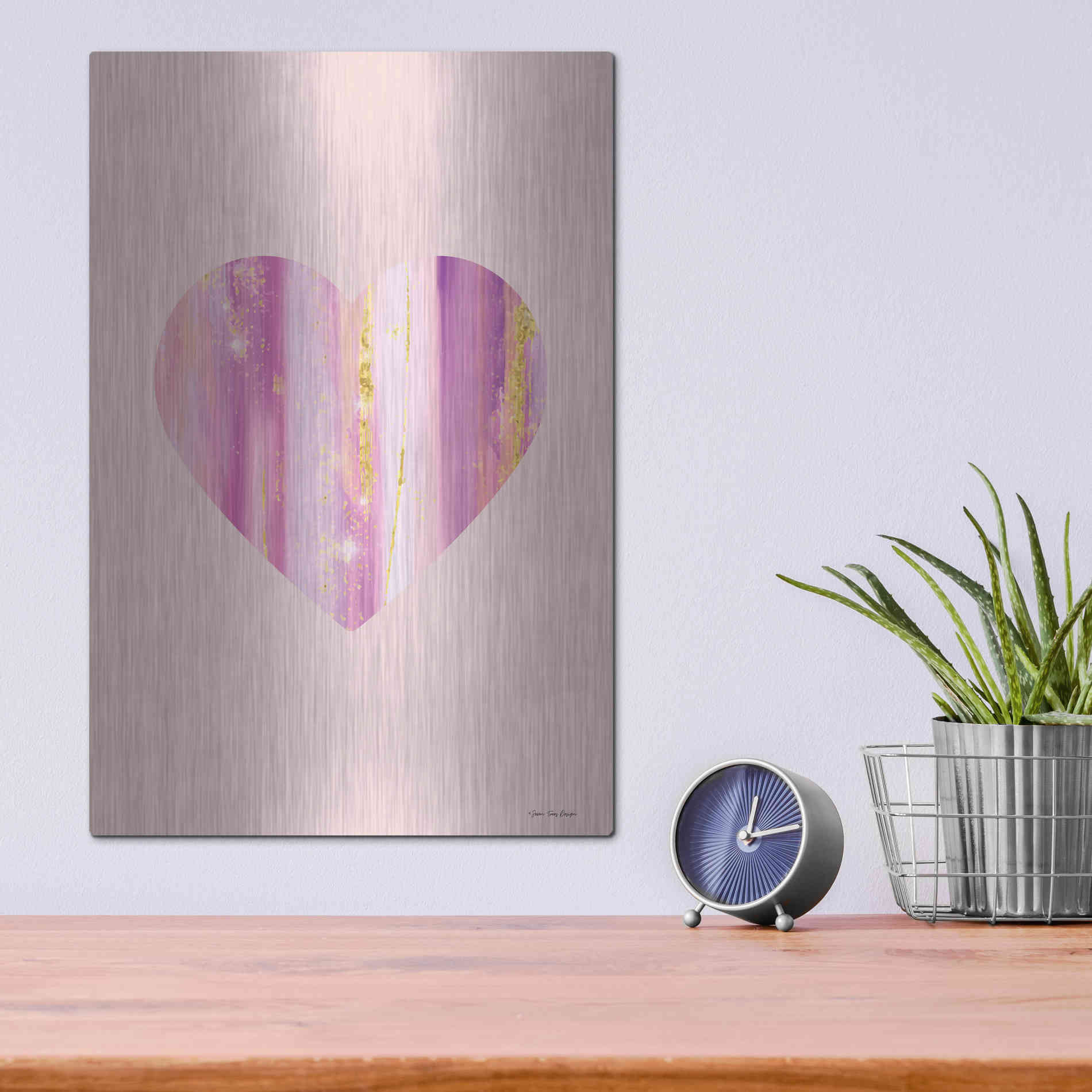 Luxe Metal Art 'Happy Heart II' by Seven Trees Design, Metal Wall Art,12x16