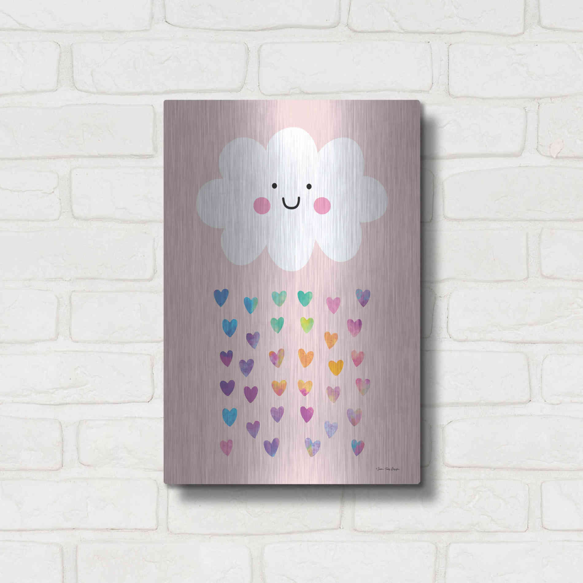 Luxe Metal Art 'Happy Cloud' by Seven Trees Design, Metal Wall Art,12x16