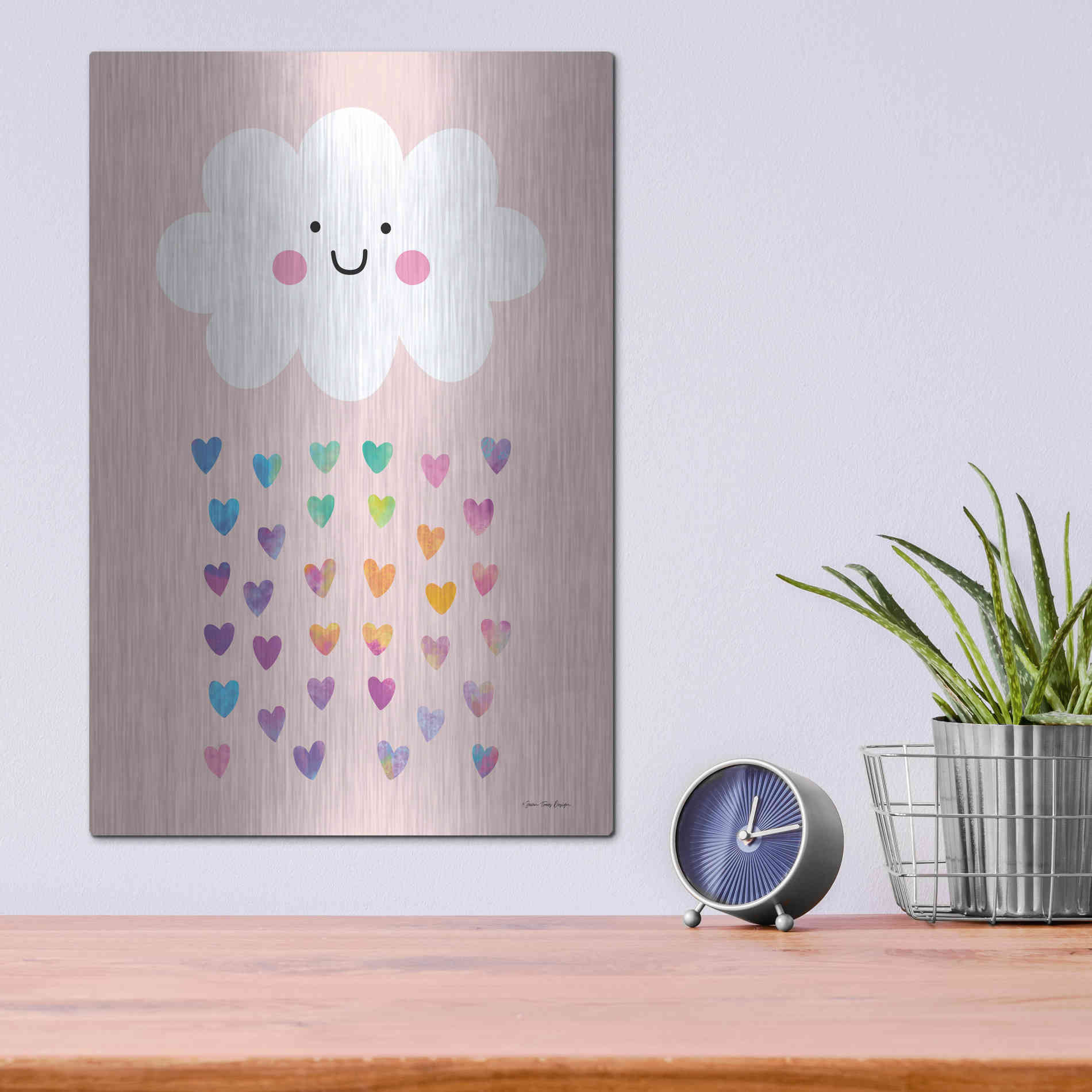 Luxe Metal Art 'Happy Cloud' by Seven Trees Design, Metal Wall Art,12x16