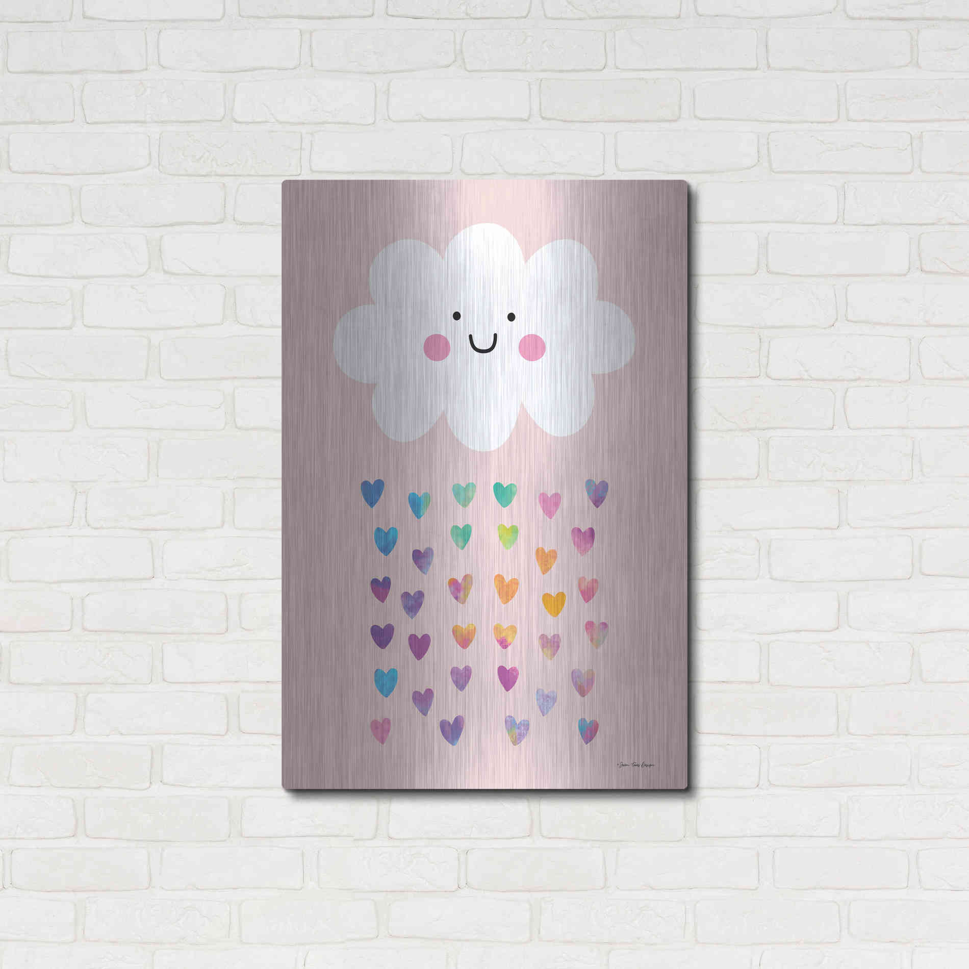 Luxe Metal Art 'Happy Cloud' by Seven Trees Design, Metal Wall Art,24x36