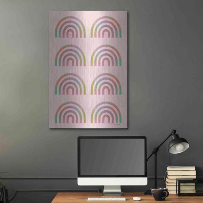 Luxe Metal Art 'Happy Glitter Rainbows' by Seven Trees Design, Metal Wall Art,24x36