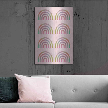 Luxe Metal Art 'Happy Glitter Rainbows' by Seven Trees Design, Metal Wall Art,24x36