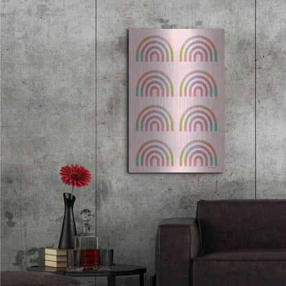 Luxe Metal Art 'Happy Glitter Rainbows' by Seven Trees Design, Metal Wall Art,24x36