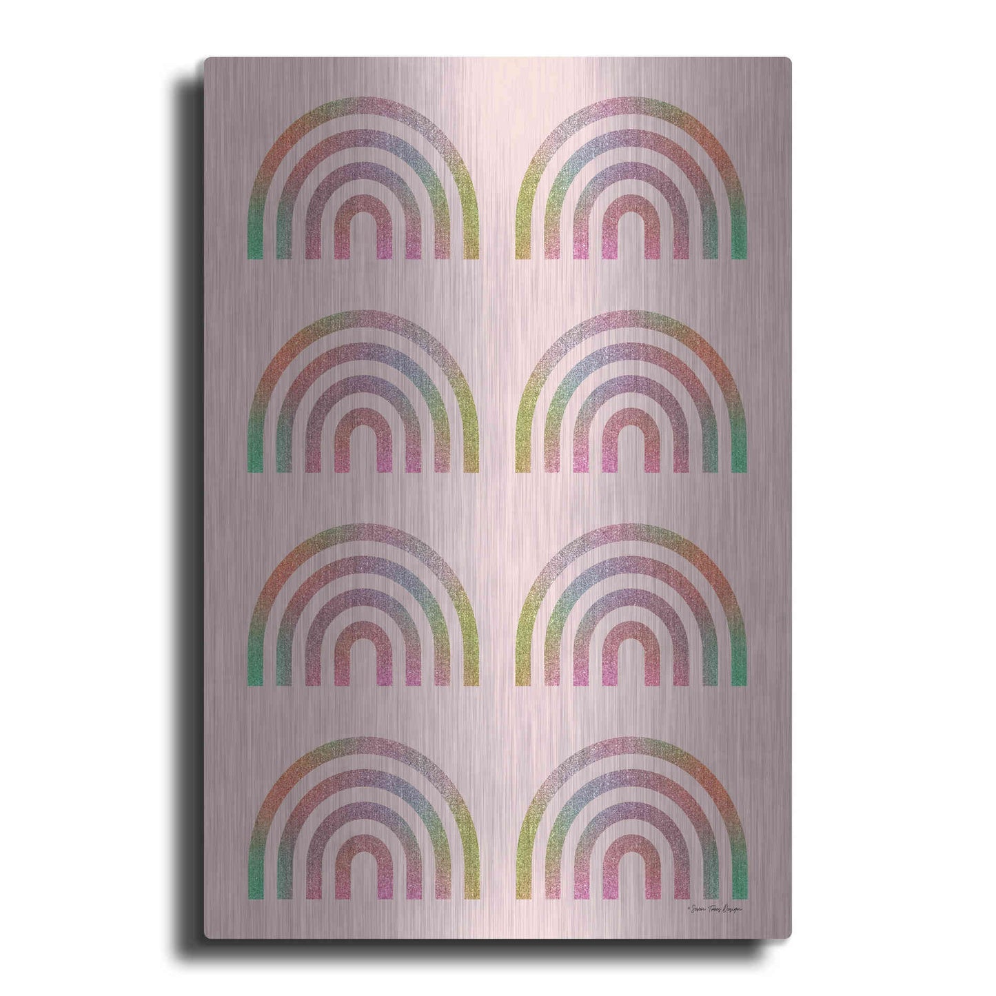 Luxe Metal Art 'Happy Glitter Rainbows' by Seven Trees Design, Metal Wall Art