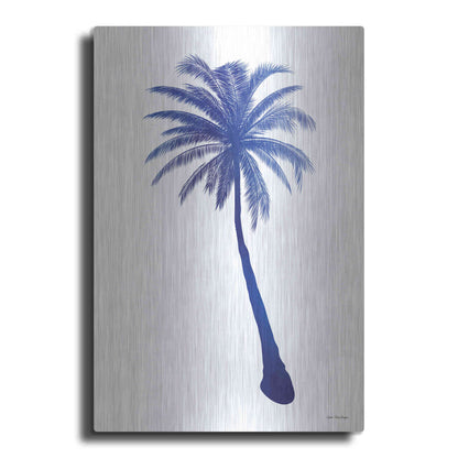 Luxe Metal Art 'Blue Palm Tree I' by Seven Trees Design, Metal Wall Art