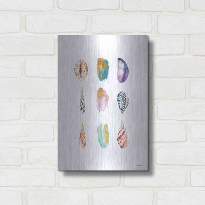 Luxe Metal Art 'Sea and Brush Strokes I' by Seven Trees Design, Metal Wall Art,12x16