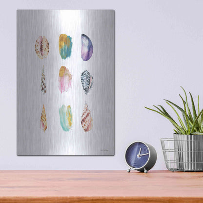 Luxe Metal Art 'Sea and Brush Strokes I' by Seven Trees Design, Metal Wall Art,12x16