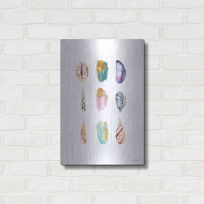 Luxe Metal Art 'Sea and Brush Strokes I' by Seven Trees Design, Metal Wall Art,16x24