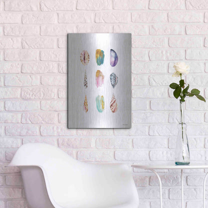 Luxe Metal Art 'Sea and Brush Strokes I' by Seven Trees Design, Metal Wall Art,16x24