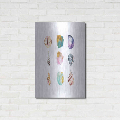 Luxe Metal Art 'Sea and Brush Strokes I' by Seven Trees Design, Metal Wall Art,24x36