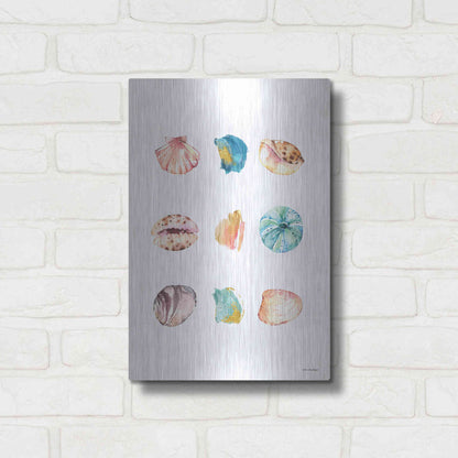 Luxe Metal Art 'Sea and Brush Strokes II' by Seven Trees Design, Metal Wall Art,12x16