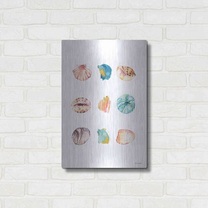 Luxe Metal Art 'Sea and Brush Strokes II' by Seven Trees Design, Metal Wall Art,16x24