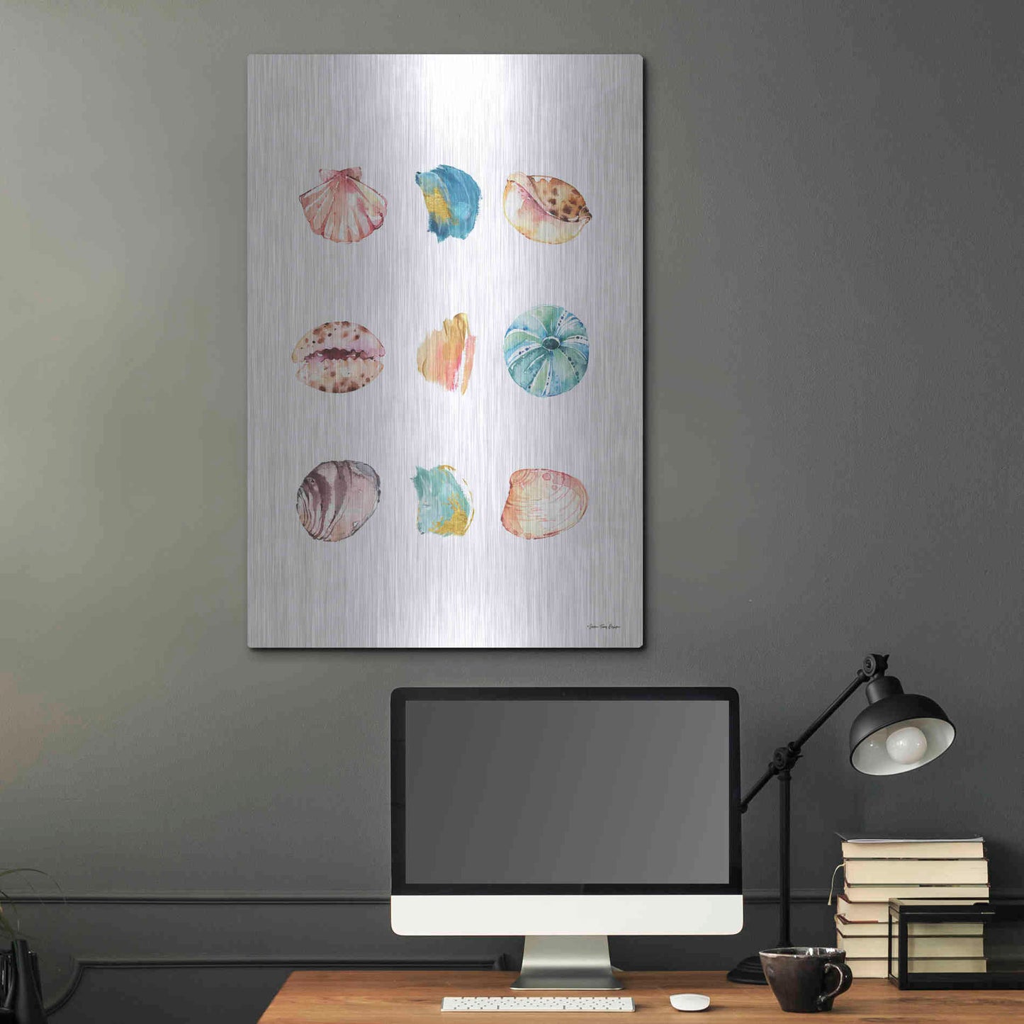Luxe Metal Art 'Sea and Brush Strokes II' by Seven Trees Design, Metal Wall Art,24x36