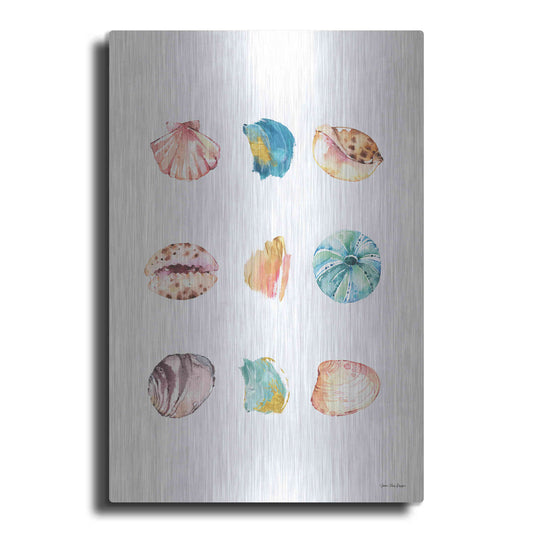 Luxe Metal Art 'Sea and Brush Strokes II' by Seven Trees Design, Metal Wall Art