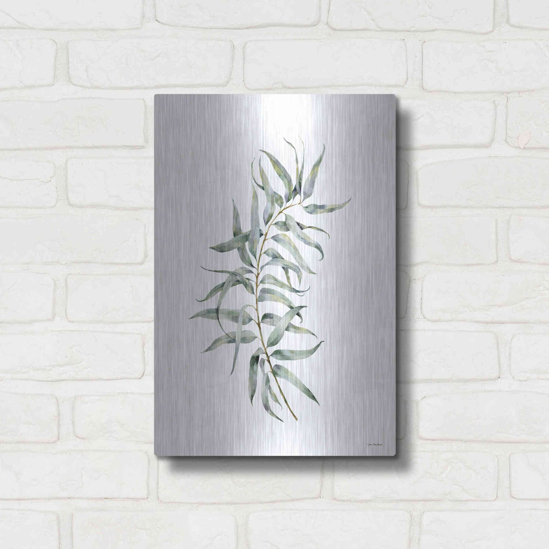 Luxe Metal Art 'Eucalyptus I' by Seven Trees Design, Metal Wall Art,12x16