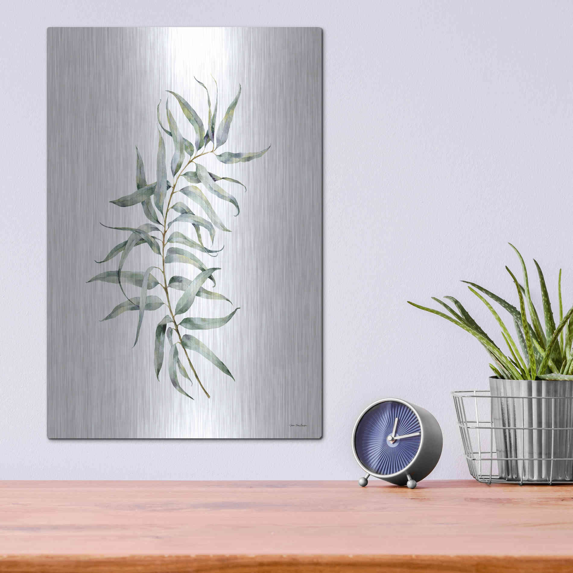 Luxe Metal Art 'Eucalyptus I' by Seven Trees Design, Metal Wall Art,12x16
