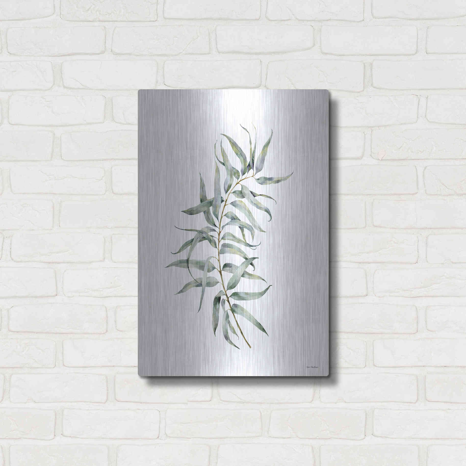 Luxe Metal Art 'Eucalyptus I' by Seven Trees Design, Metal Wall Art,16x24