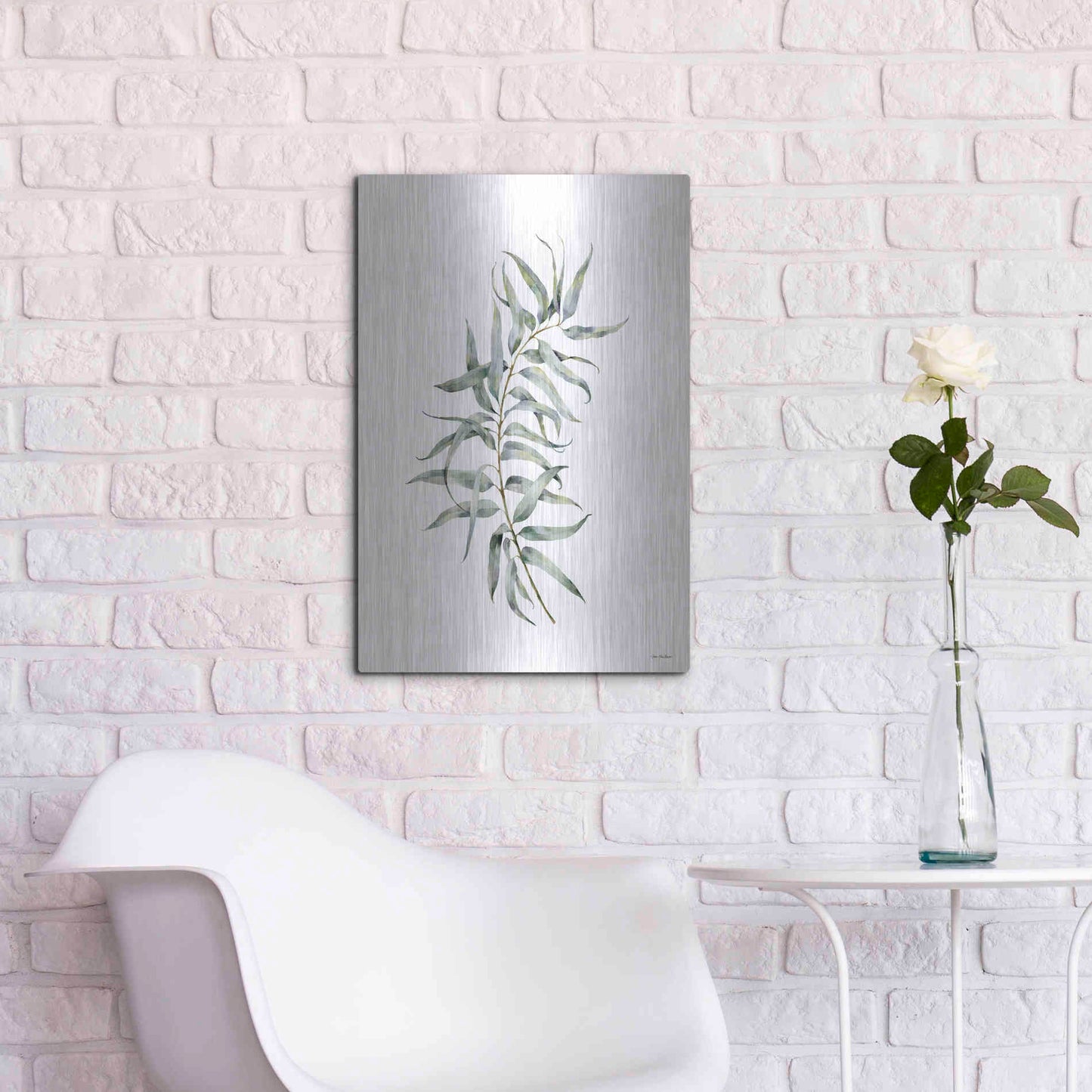 Luxe Metal Art 'Eucalyptus I' by Seven Trees Design, Metal Wall Art,16x24