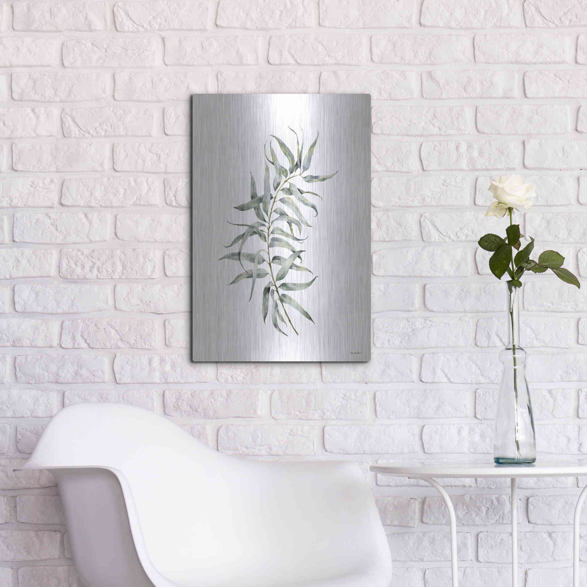 Luxe Metal Art 'Eucalyptus I' by Seven Trees Design, Metal Wall Art,16x24