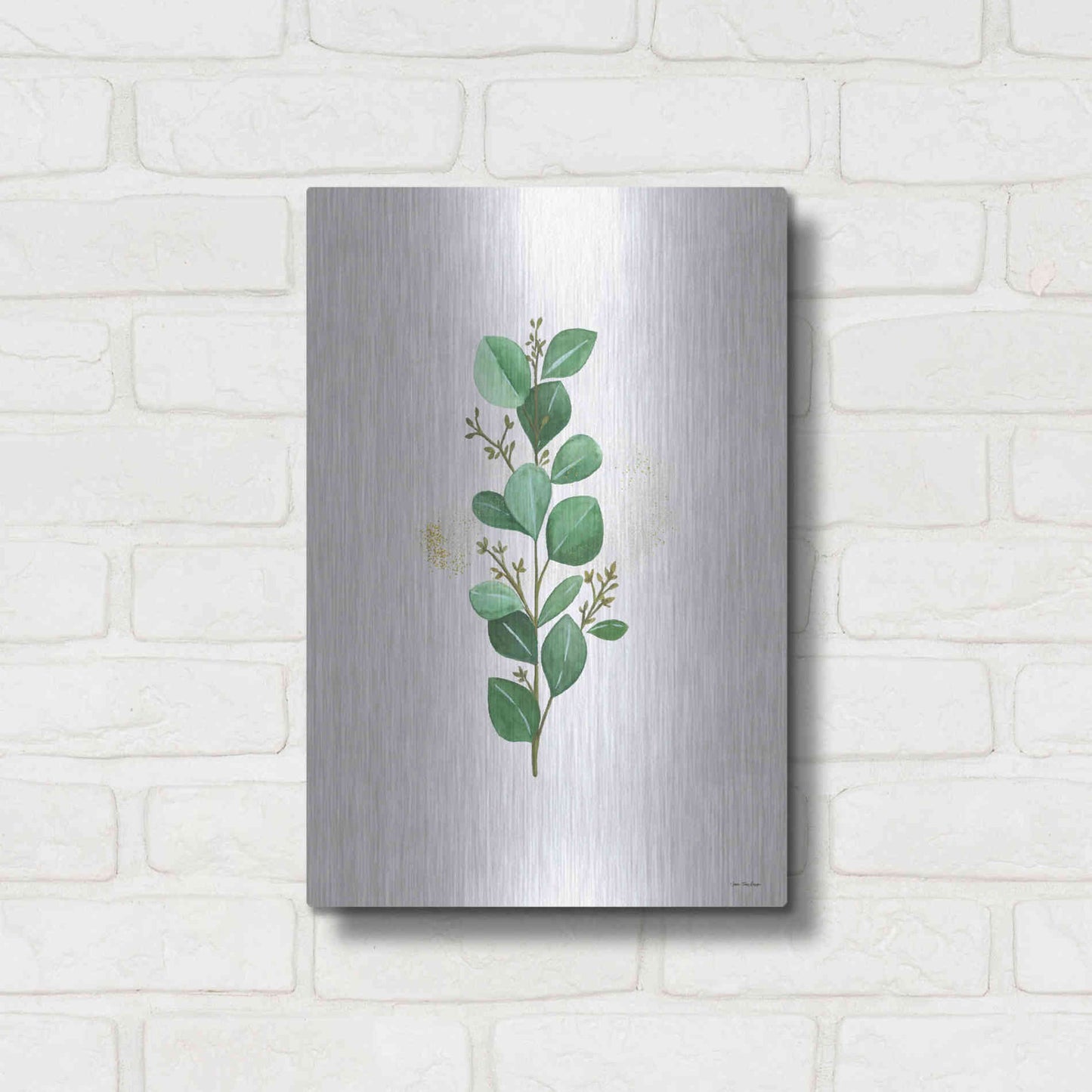 Luxe Metal Art 'Eucalyptus II' by Seven Trees Design, Metal Wall Art,12x16