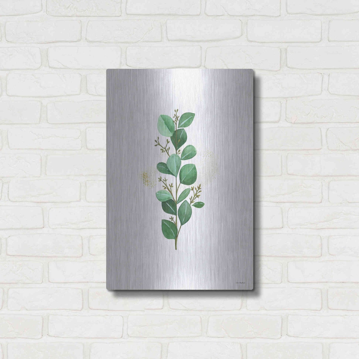 Luxe Metal Art 'Eucalyptus II' by Seven Trees Design, Metal Wall Art,16x24