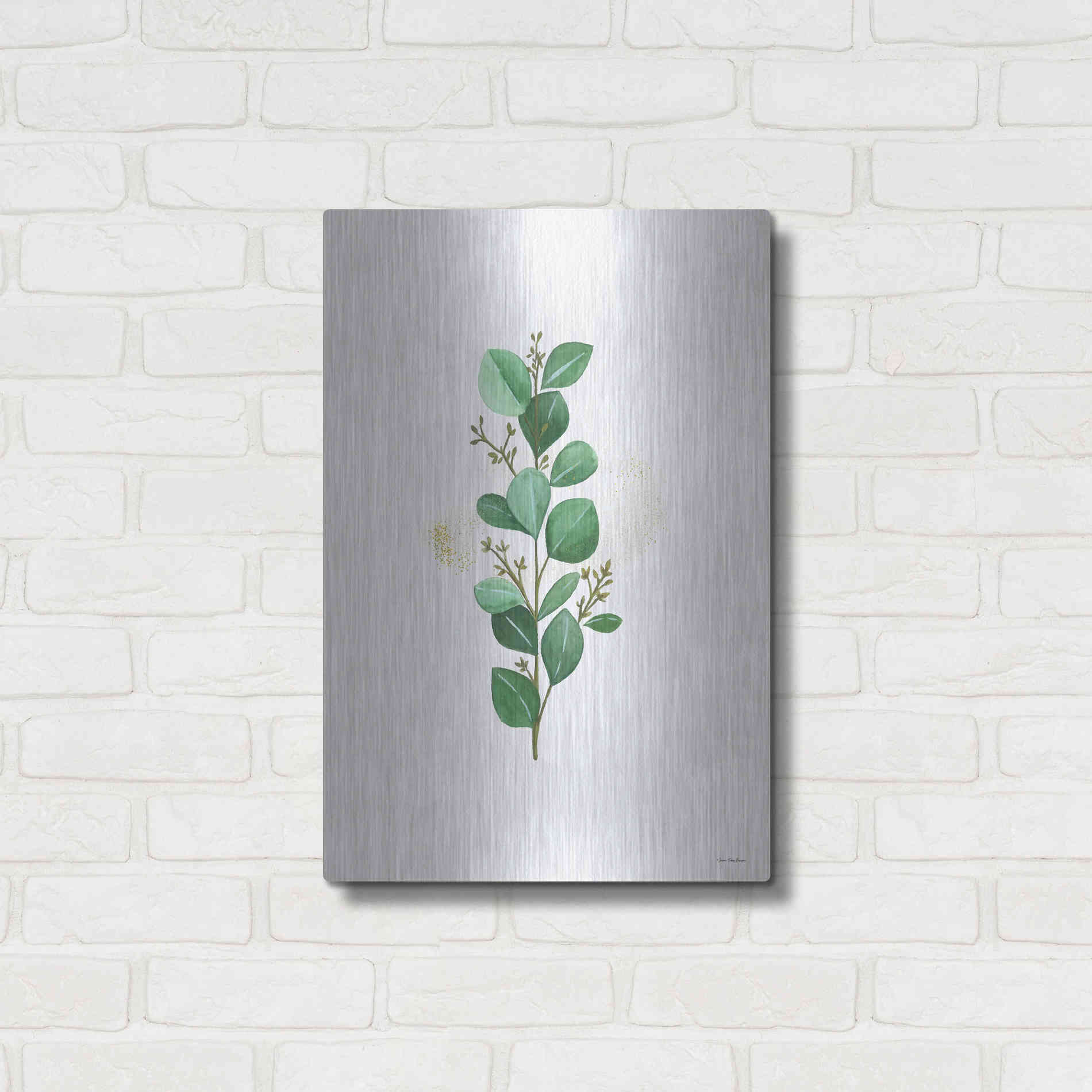Luxe Metal Art 'Eucalyptus II' by Seven Trees Design, Metal Wall Art,16x24