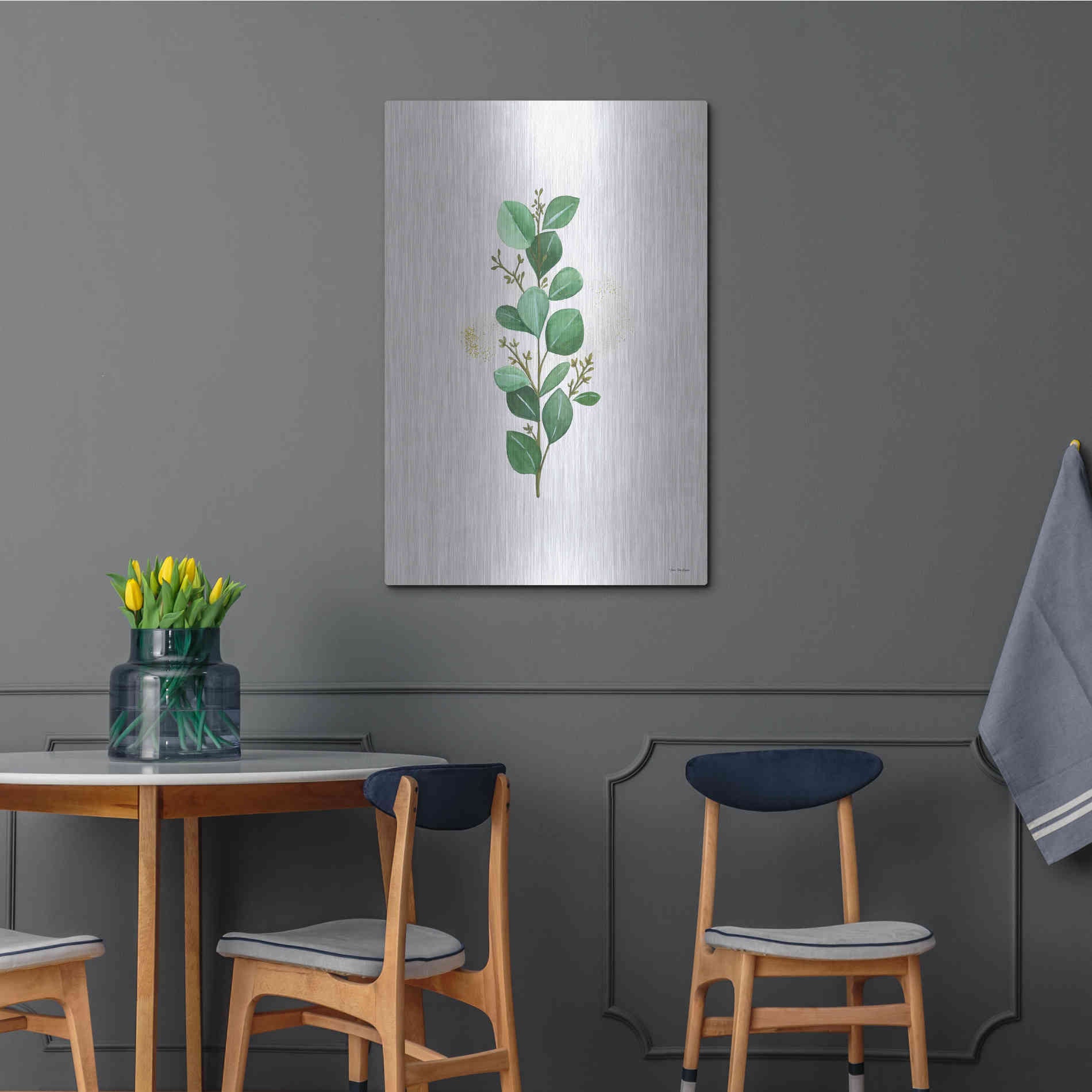 Luxe Metal Art 'Eucalyptus II' by Seven Trees Design, Metal Wall Art,24x36