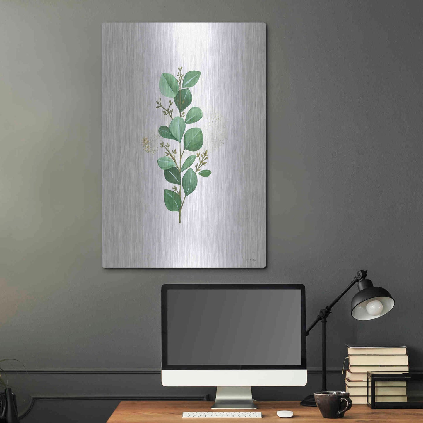 Luxe Metal Art 'Eucalyptus II' by Seven Trees Design, Metal Wall Art,24x36