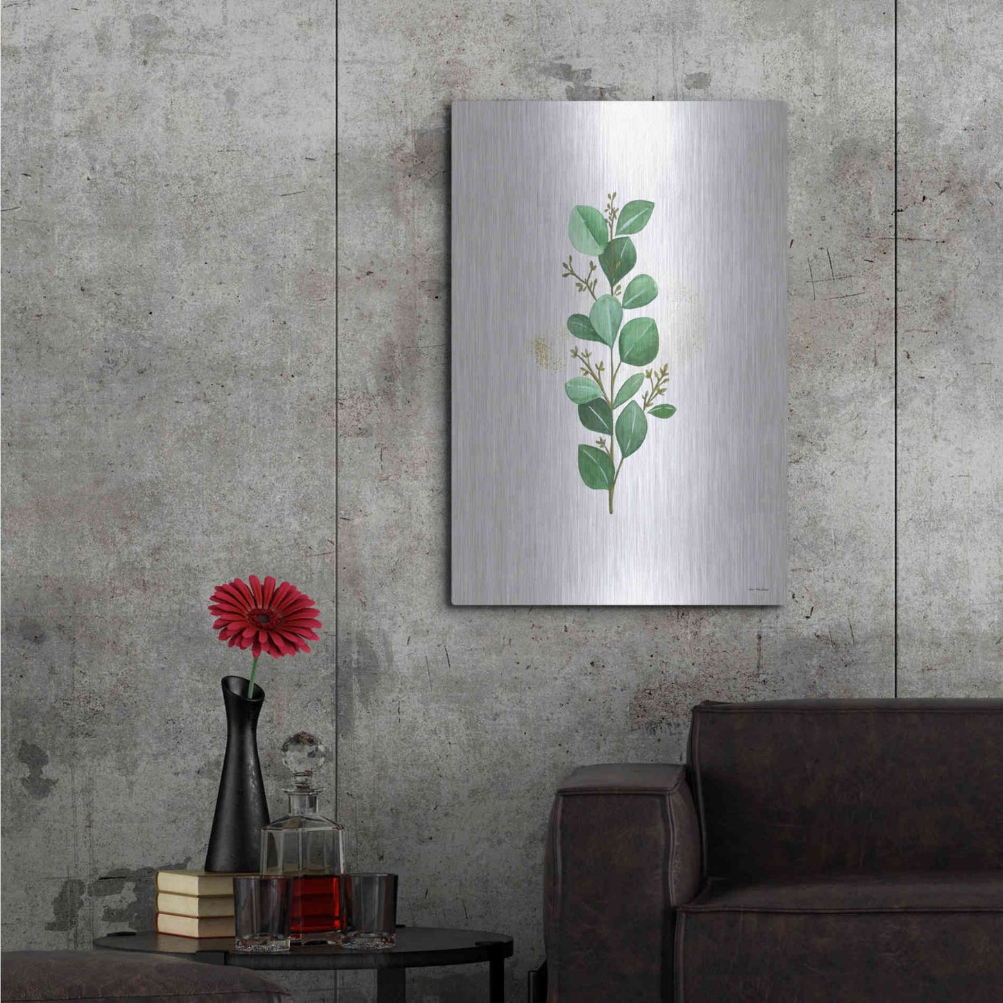 Luxe Metal Art 'Eucalyptus II' by Seven Trees Design, Metal Wall Art,24x36