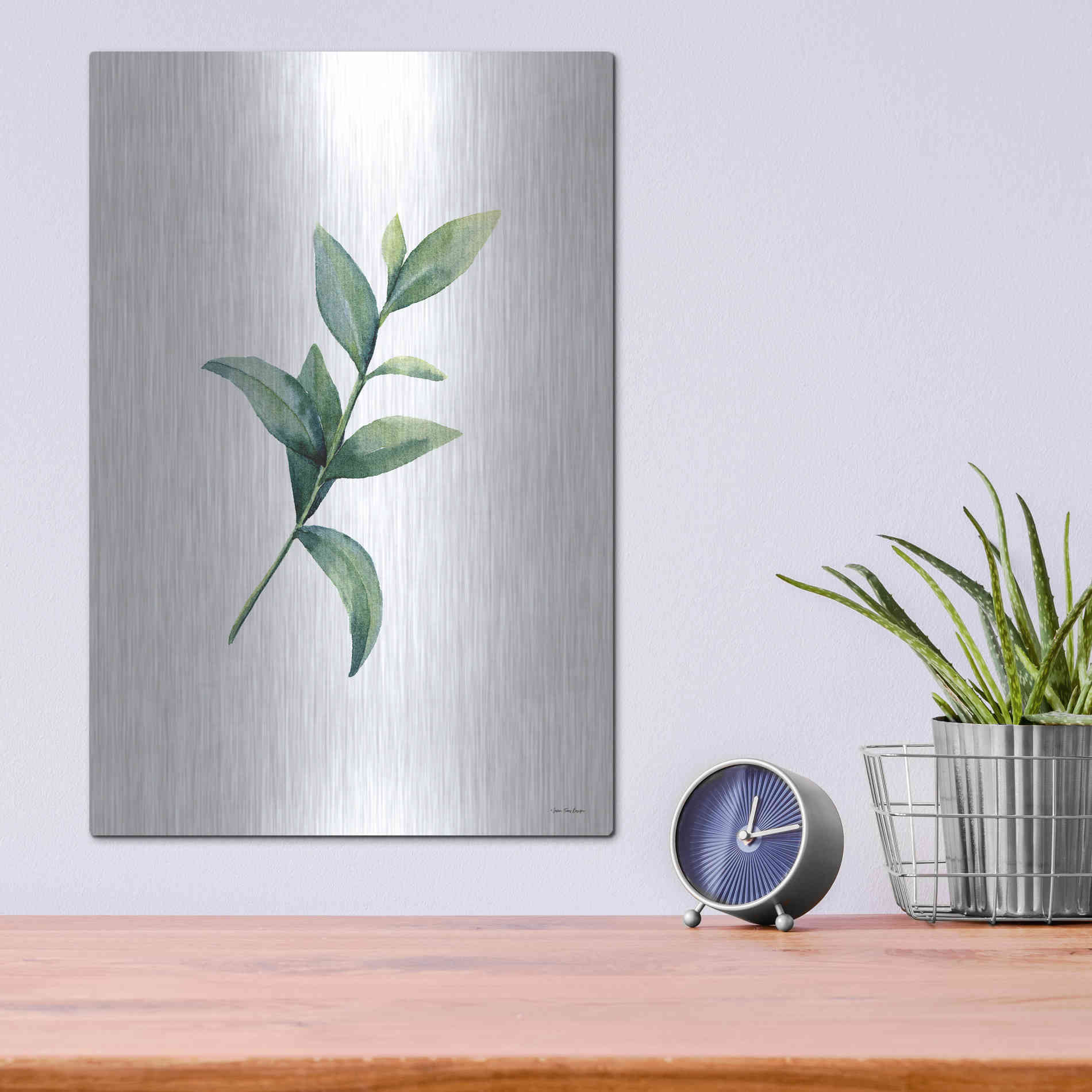Luxe Metal Art 'Eucalyptus III' by Seven Trees Design, Metal Wall Art,12x16