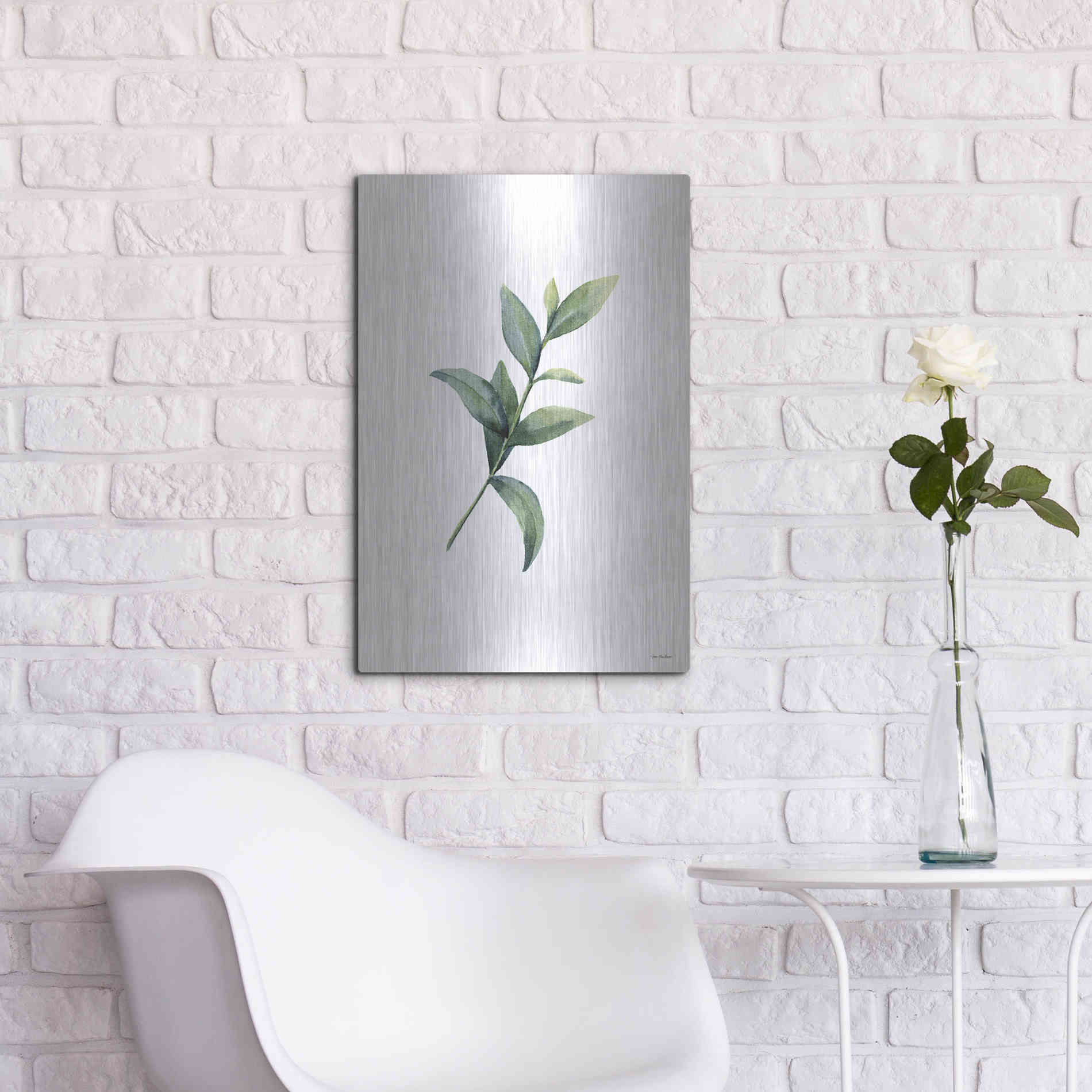 Luxe Metal Art 'Eucalyptus III' by Seven Trees Design, Metal Wall Art,16x24