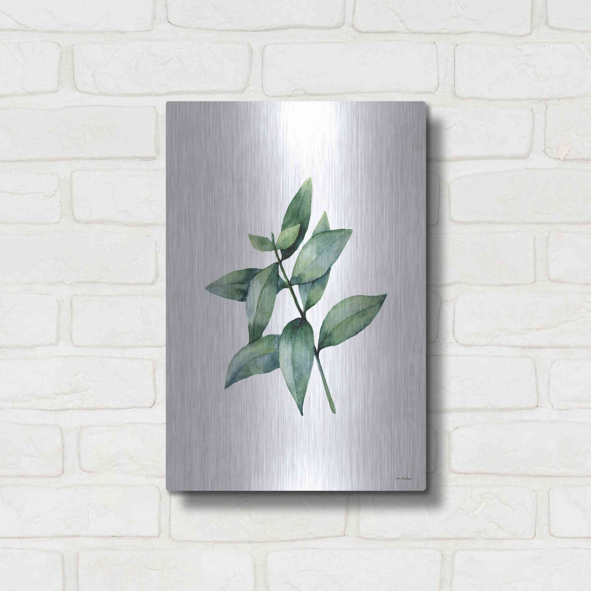 Luxe Metal Art 'Eucalyptus IV' by Seven Trees Design, Metal Wall Art,12x16