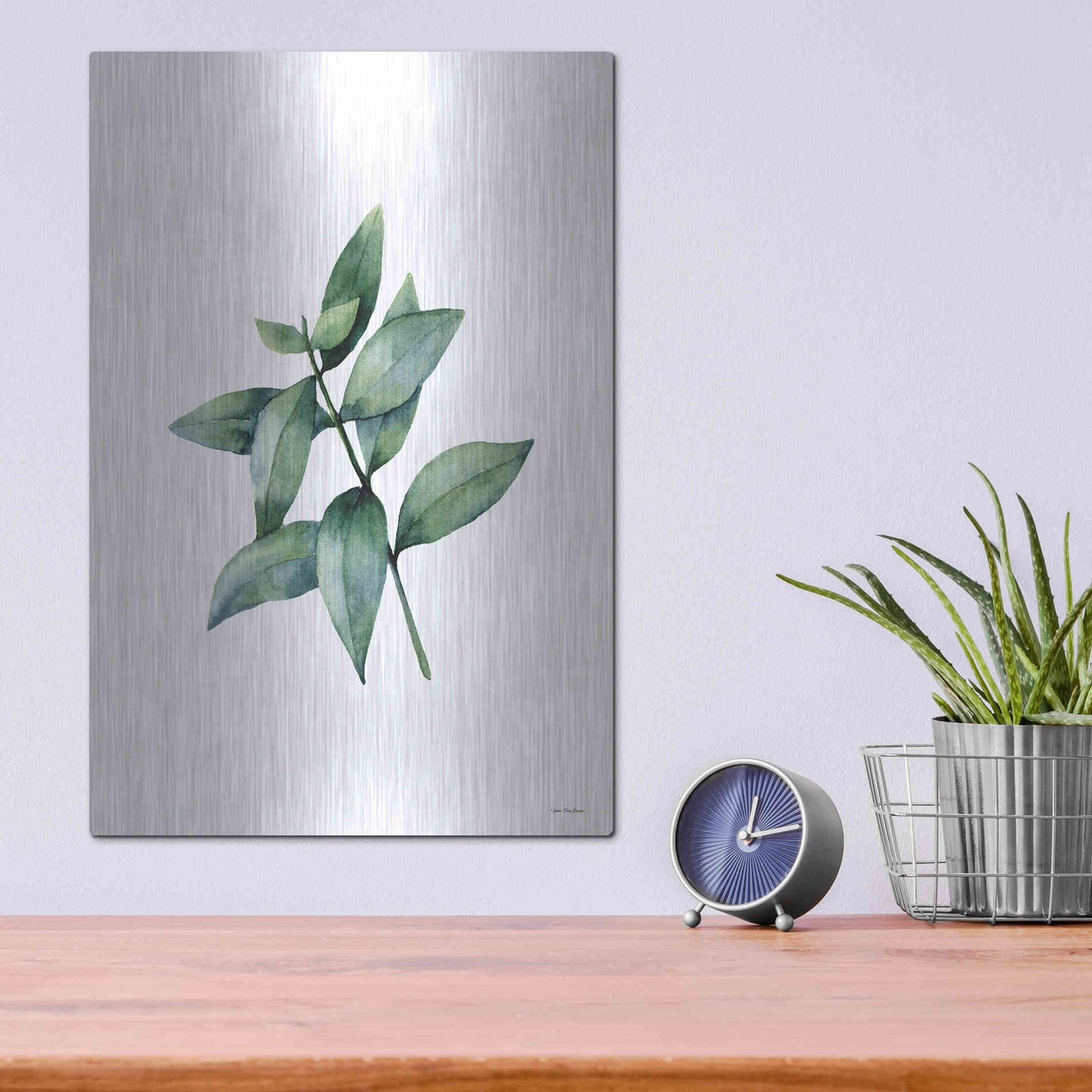 Luxe Metal Art 'Eucalyptus IV' by Seven Trees Design, Metal Wall Art,12x16