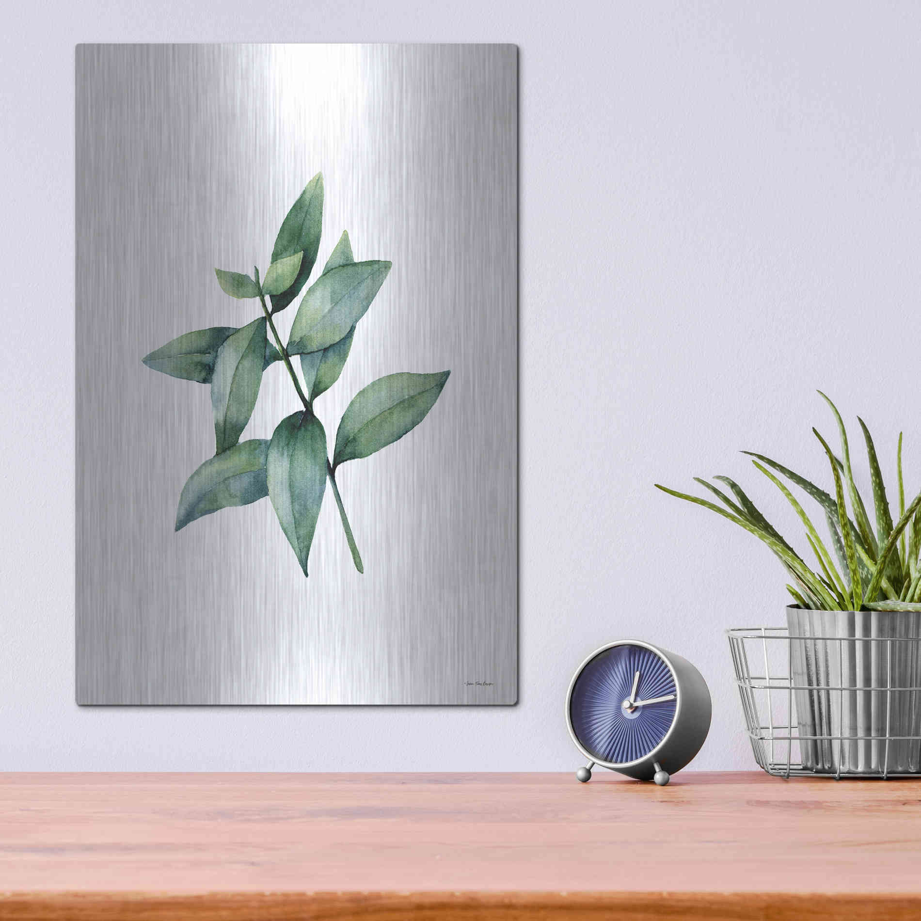 Luxe Metal Art 'Eucalyptus IV' by Seven Trees Design, Metal Wall Art,12x16