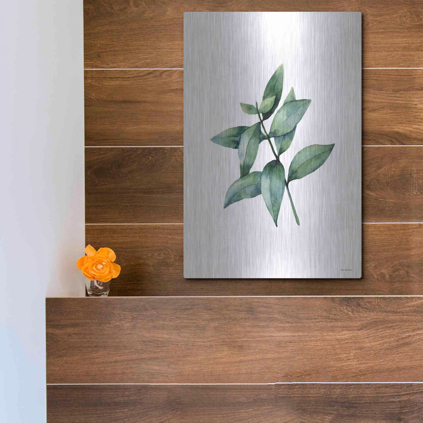 Luxe Metal Art 'Eucalyptus IV' by Seven Trees Design, Metal Wall Art,12x16