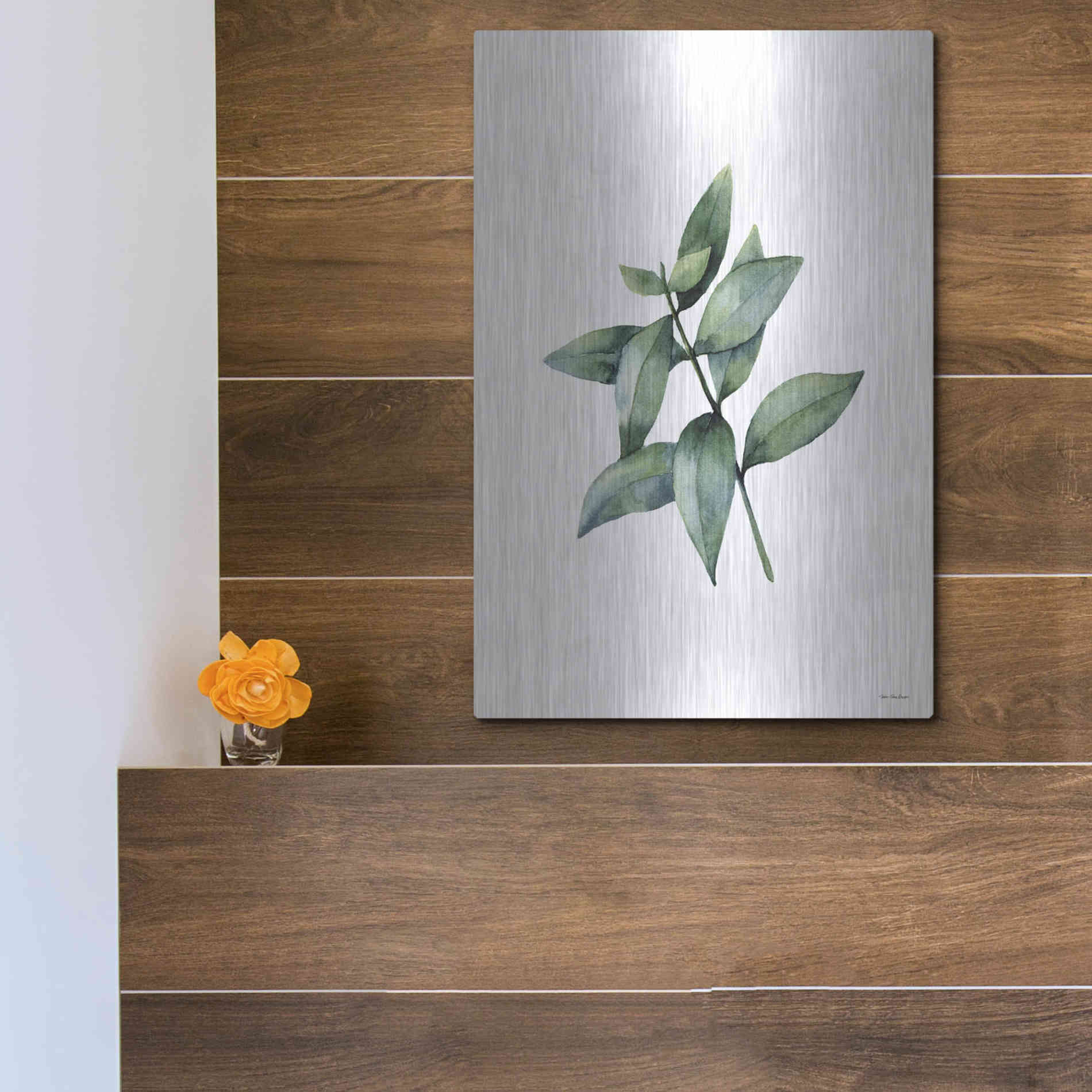Luxe Metal Art 'Eucalyptus IV' by Seven Trees Design, Metal Wall Art,12x16