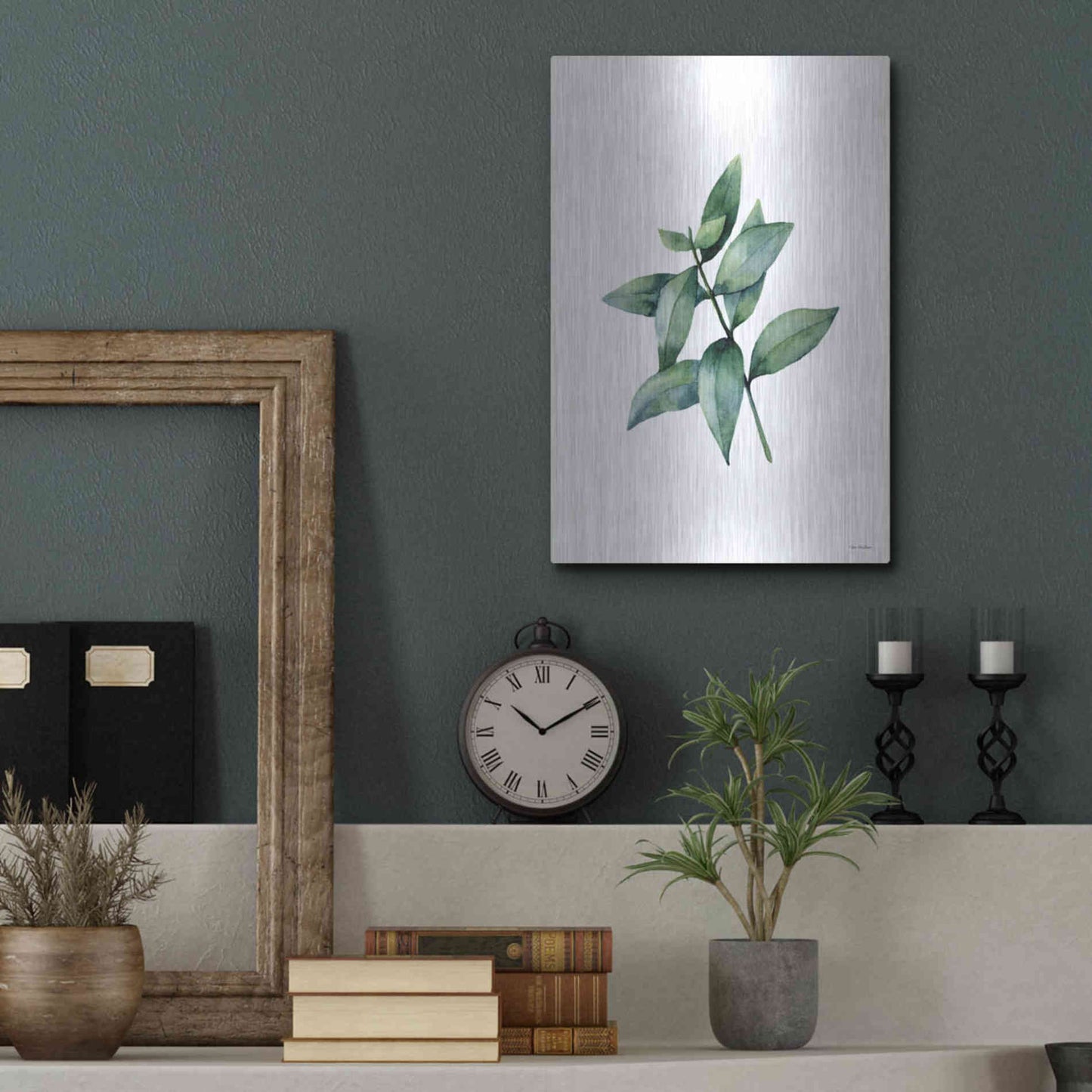 Luxe Metal Art 'Eucalyptus IV' by Seven Trees Design, Metal Wall Art,12x16