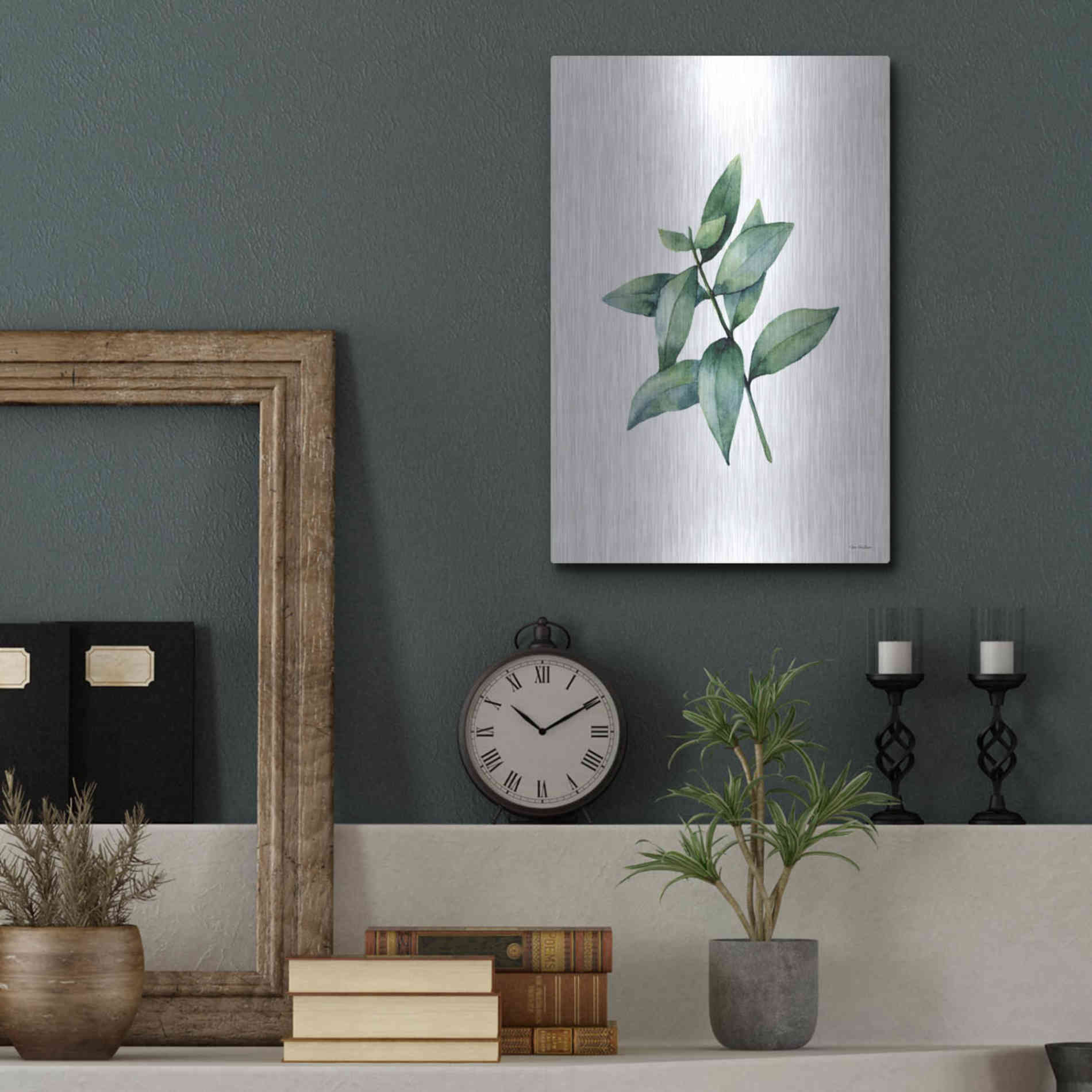 Luxe Metal Art 'Eucalyptus IV' by Seven Trees Design, Metal Wall Art,12x16
