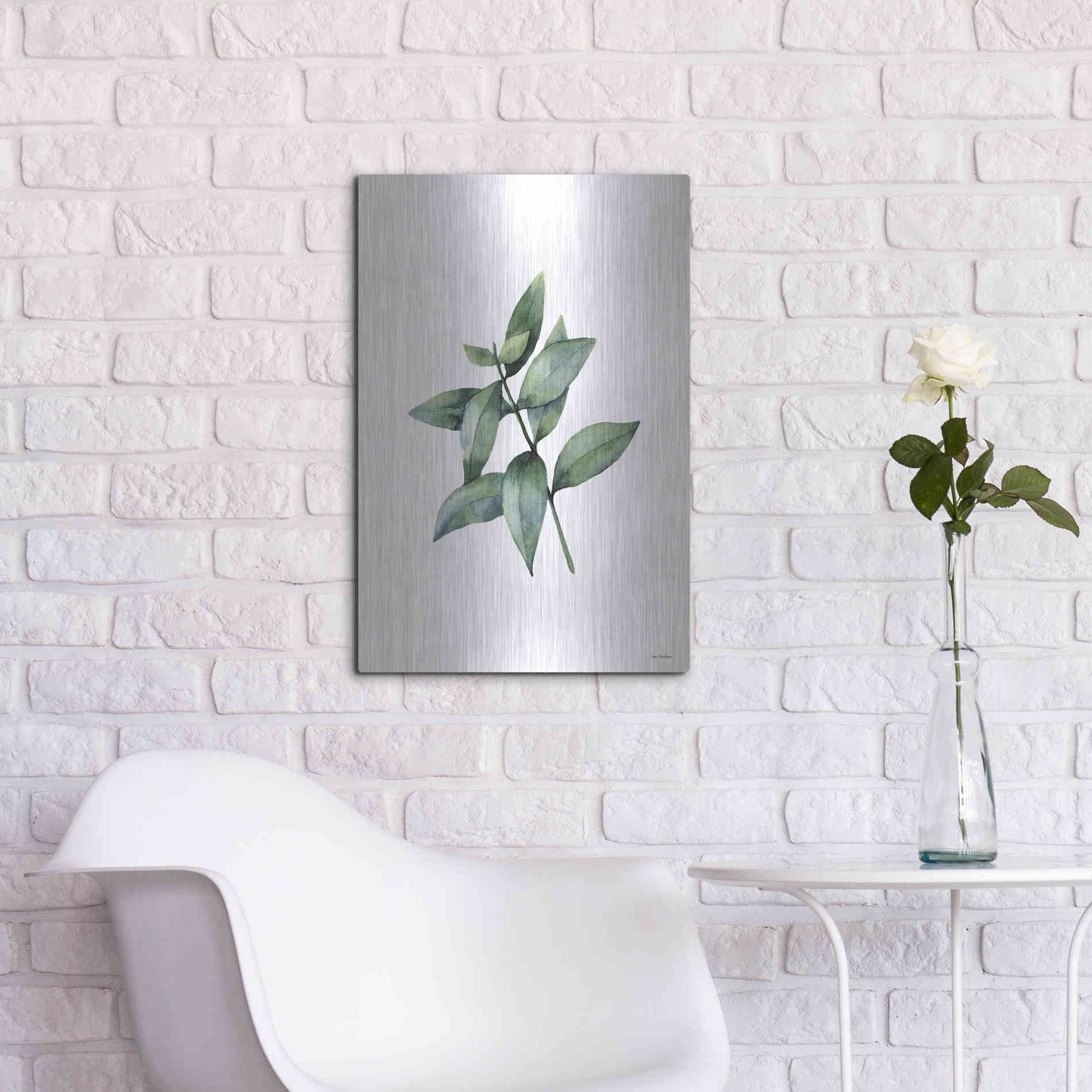 Luxe Metal Art 'Eucalyptus IV' by Seven Trees Design, Metal Wall Art,16x24