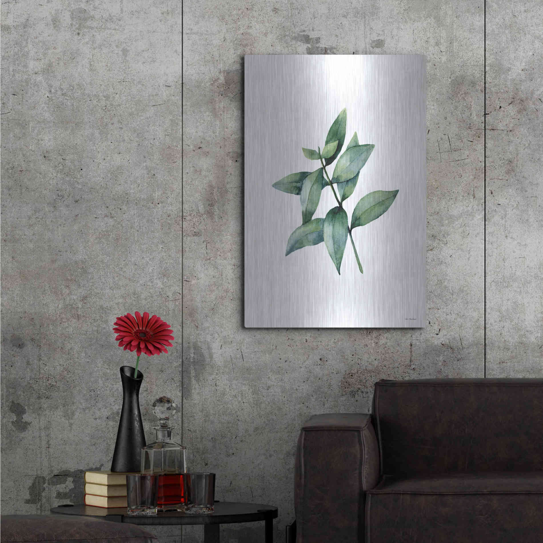 Luxe Metal Art 'Eucalyptus IV' by Seven Trees Design, Metal Wall Art,24x36