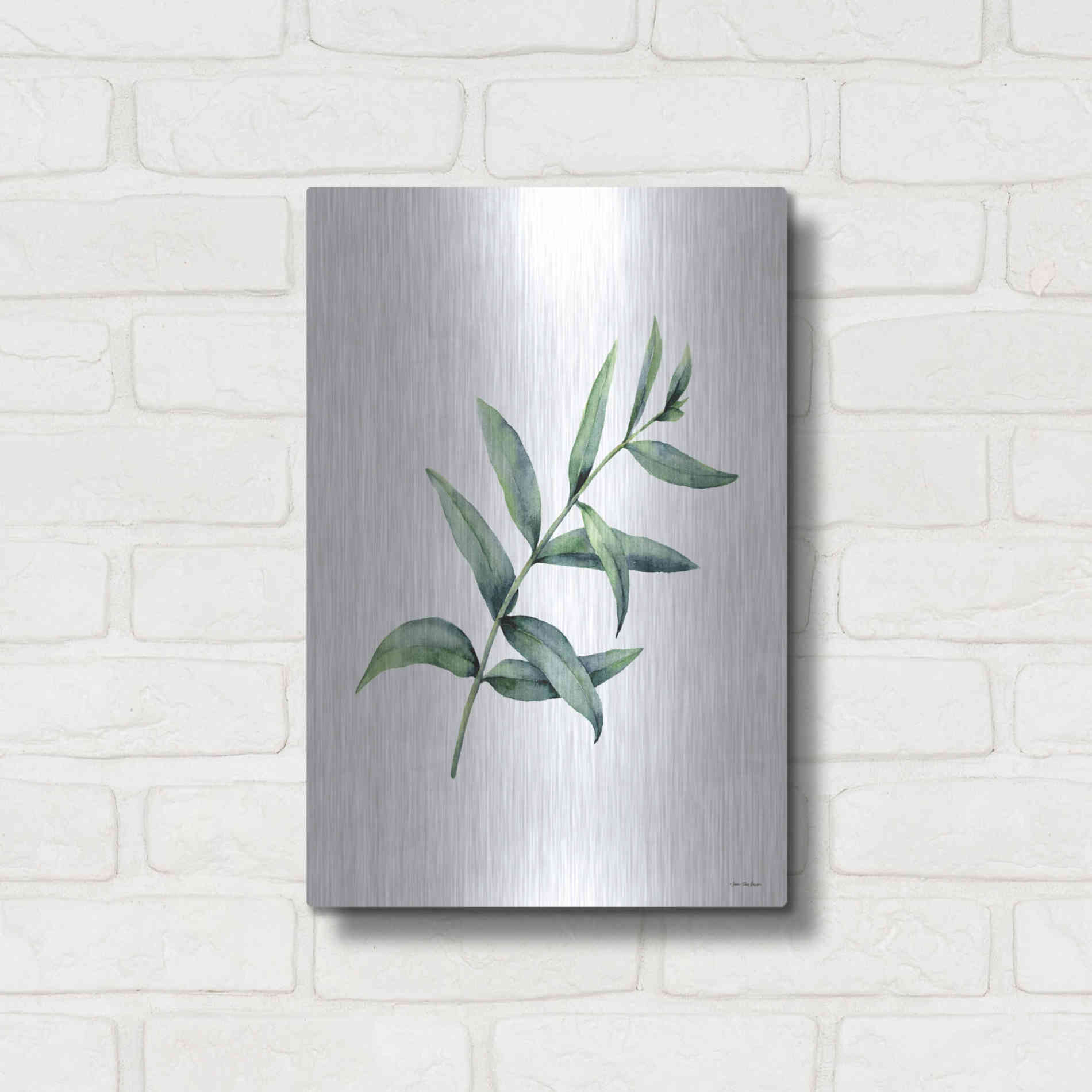 Luxe Metal Art 'Eucalyptus V' by Seven Trees Design, Metal Wall Art,12x16