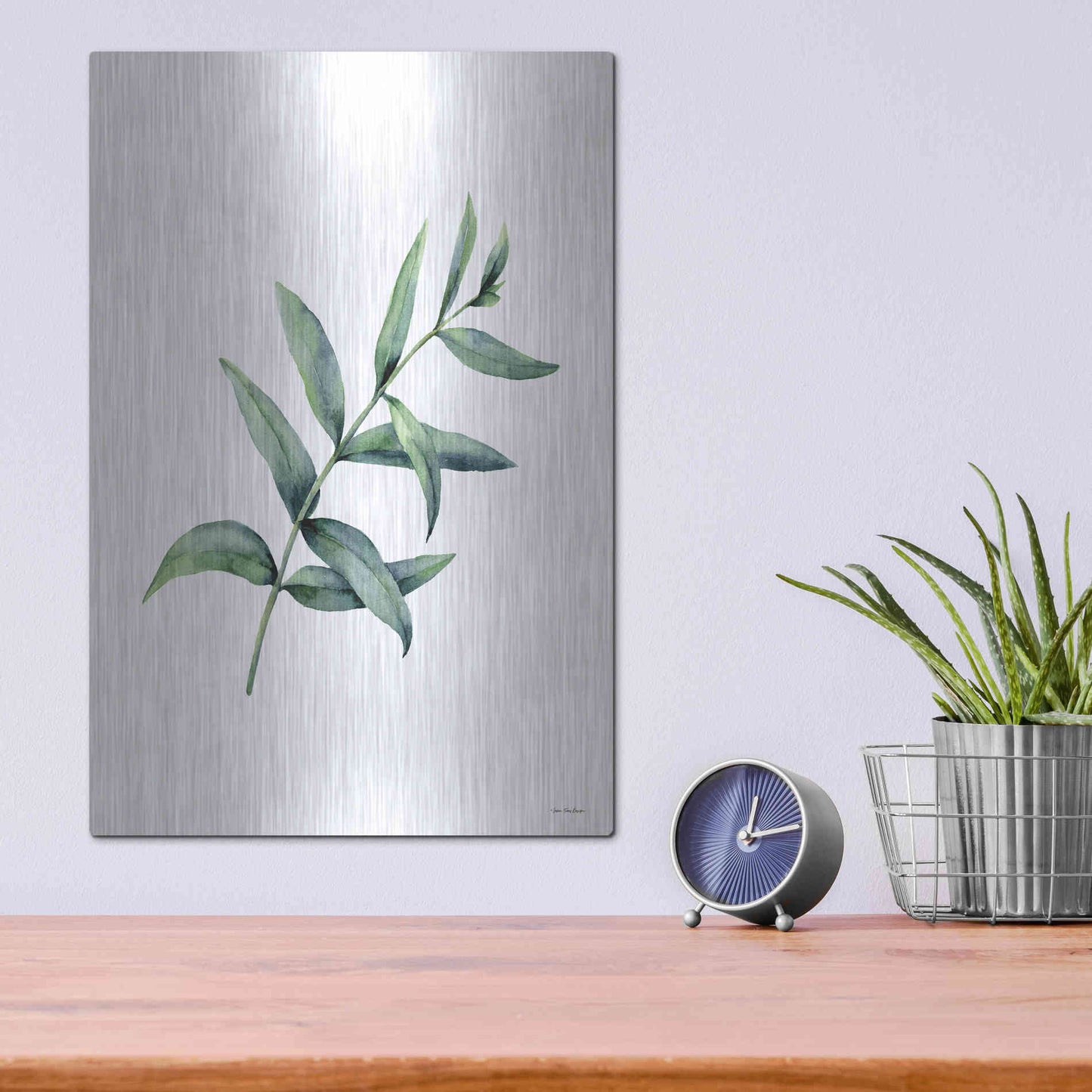 Luxe Metal Art 'Eucalyptus V' by Seven Trees Design, Metal Wall Art,12x16