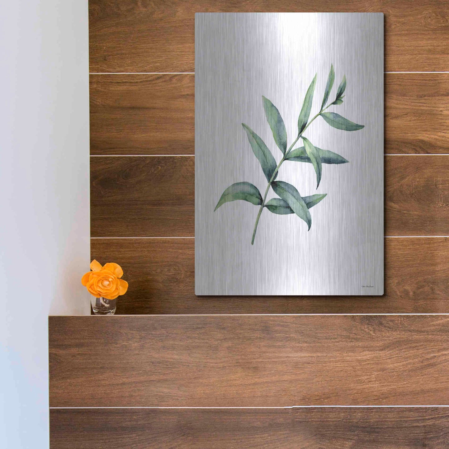 Luxe Metal Art 'Eucalyptus V' by Seven Trees Design, Metal Wall Art,12x16