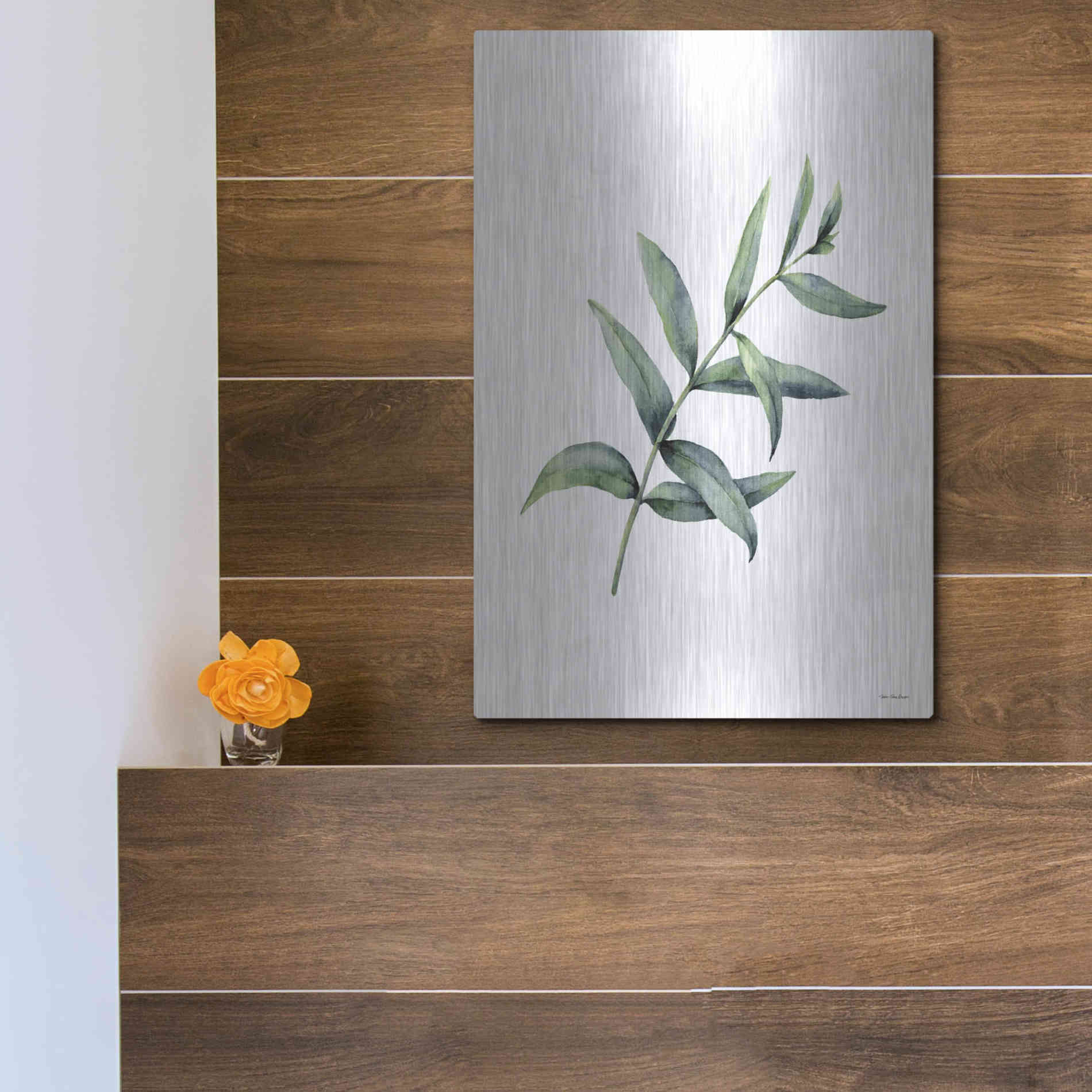 Luxe Metal Art 'Eucalyptus V' by Seven Trees Design, Metal Wall Art,12x16