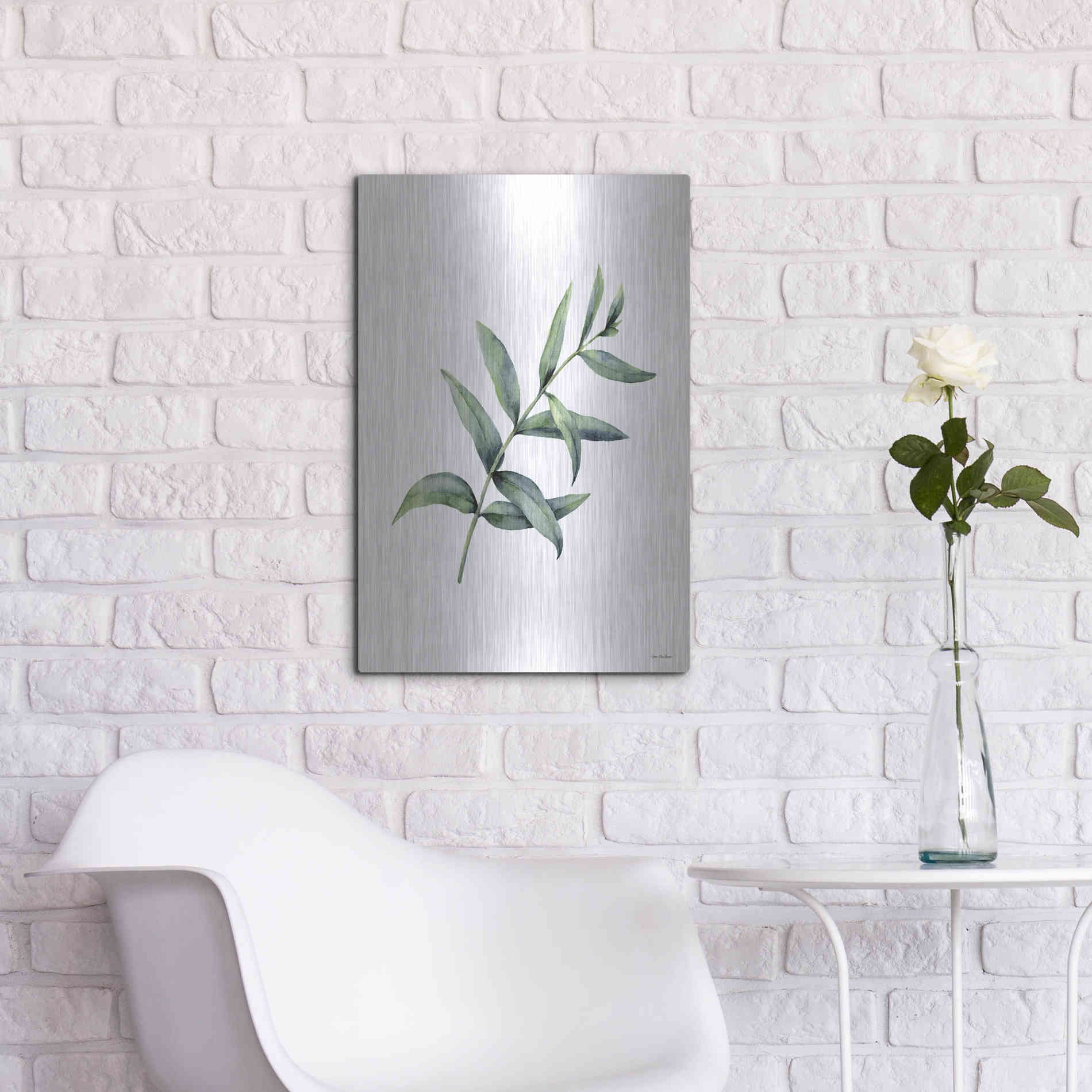 Luxe Metal Art 'Eucalyptus V' by Seven Trees Design, Metal Wall Art,16x24