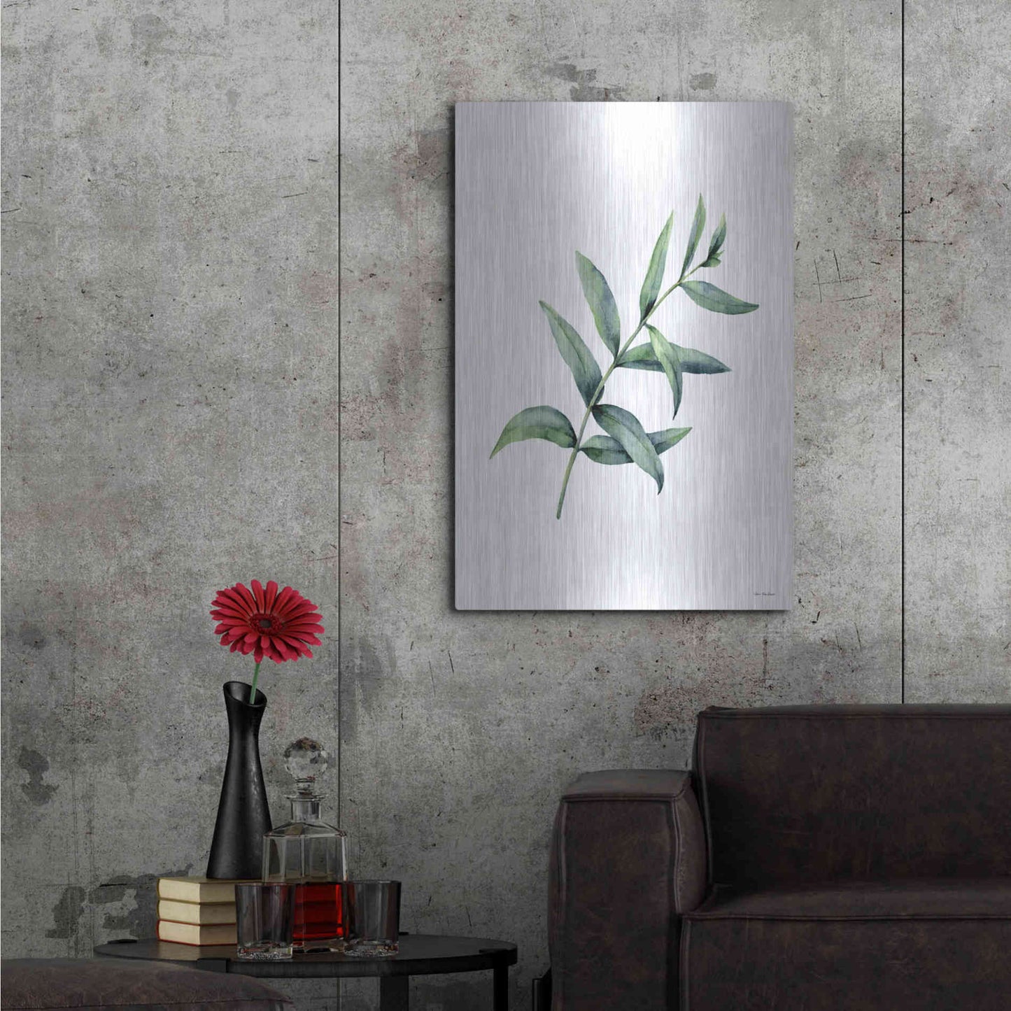 Luxe Metal Art 'Eucalyptus V' by Seven Trees Design, Metal Wall Art,24x36