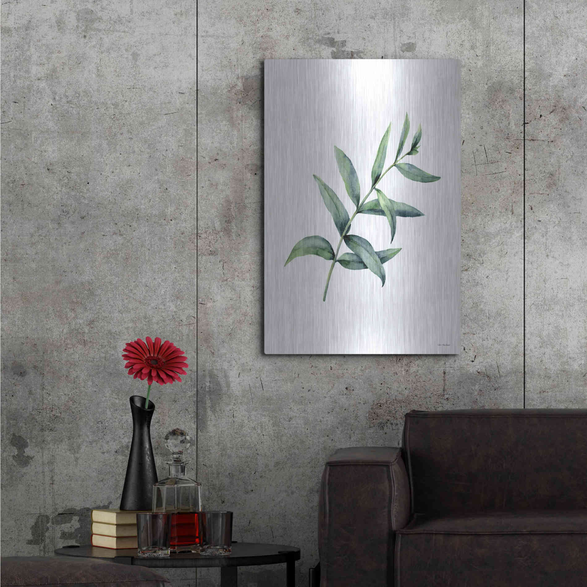 Luxe Metal Art 'Eucalyptus V' by Seven Trees Design, Metal Wall Art,24x36