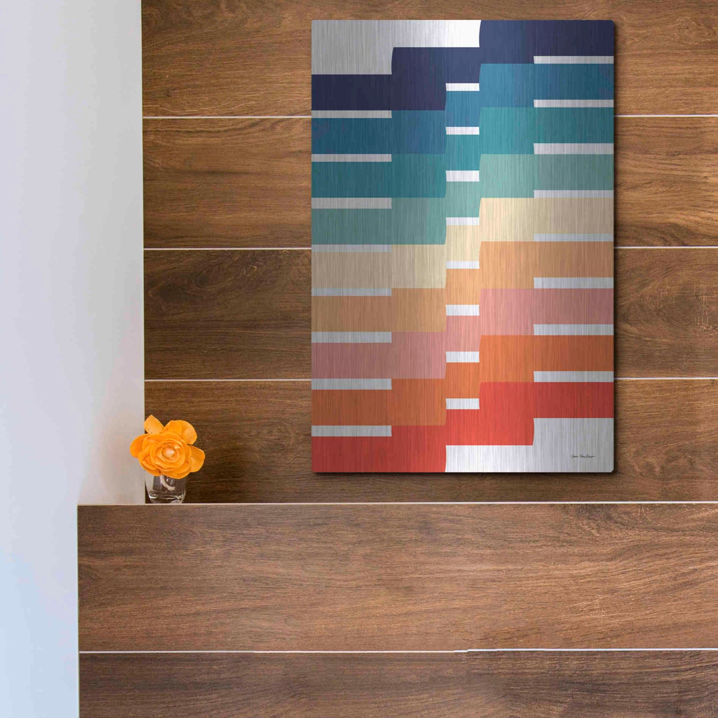 Luxe Metal Art 'Modern Geometry I' by Seven Trees Design, Metal Wall Art,12x16