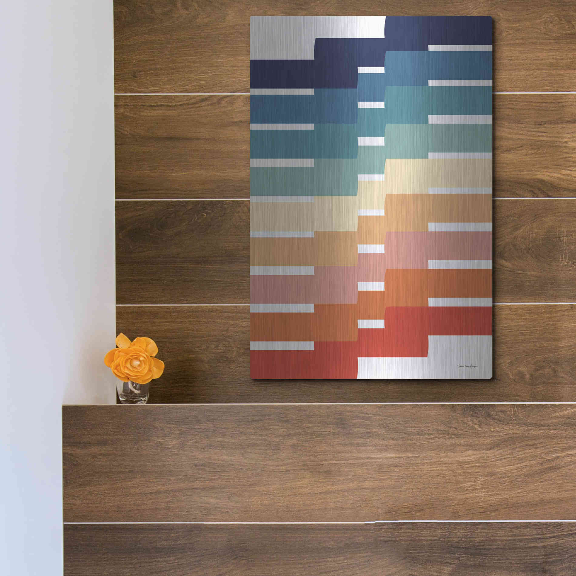 Luxe Metal Art 'Modern Geometry I' by Seven Trees Design, Metal Wall Art,12x16