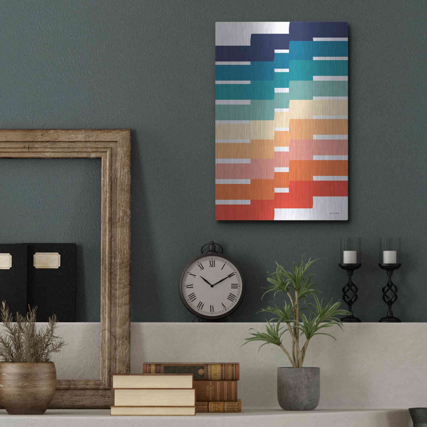 Luxe Metal Art 'Modern Geometry I' by Seven Trees Design, Metal Wall Art,12x16
